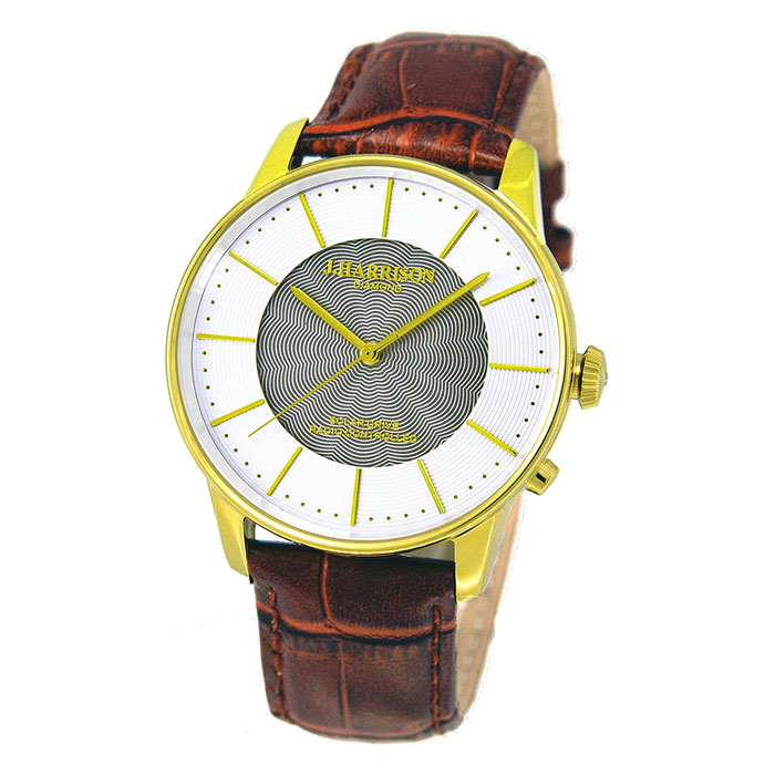 腕時計 電波時計 ソーラー電波 1石天然ダイヤモンド付き カボション