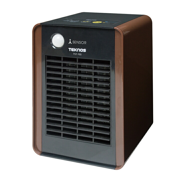 ミニセラミックヒーター 人感センサー テクノイオン搭載 消臭 700W ブラウン テクノス TST-709