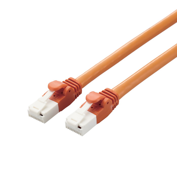 【代引不可】LANケーブル CAT6A 1m 高速 10Gbps ストレート 爪折れ防止 オレンジ エレコム LD-GPAT/DR1/RS画像