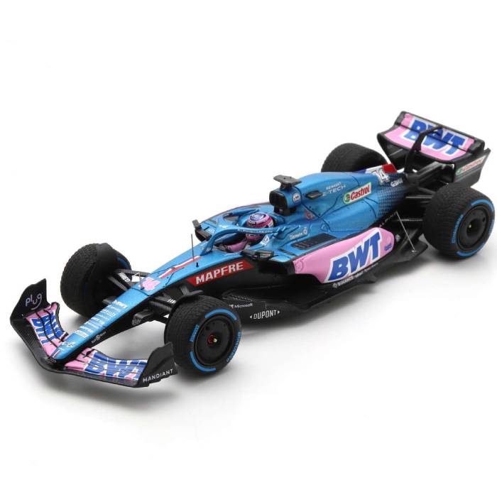 【沖縄・離島配送不可】スパーク 1/18 アルピーヌ A522 BWT 2022 F1 モナコGP 7位 #14 F.アロンソ アクリルケース付 Spark Japan 18S750｜やるCAN