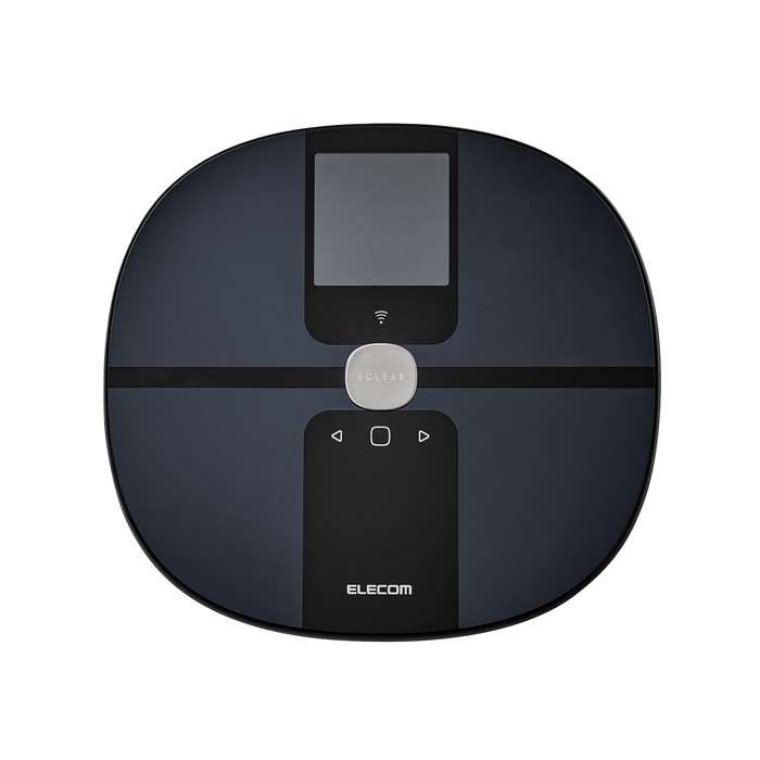 【代引不可】体重計 体組成計 自動認識機能付 MRI測定 50g単位 Wi-Fi スマホ連動 体脂肪率 BMI 内臓脂肪レベル 骨格筋率 骨量 基礎代謝 7項目測定可 ブラック エレコム HCS-WFS03BK