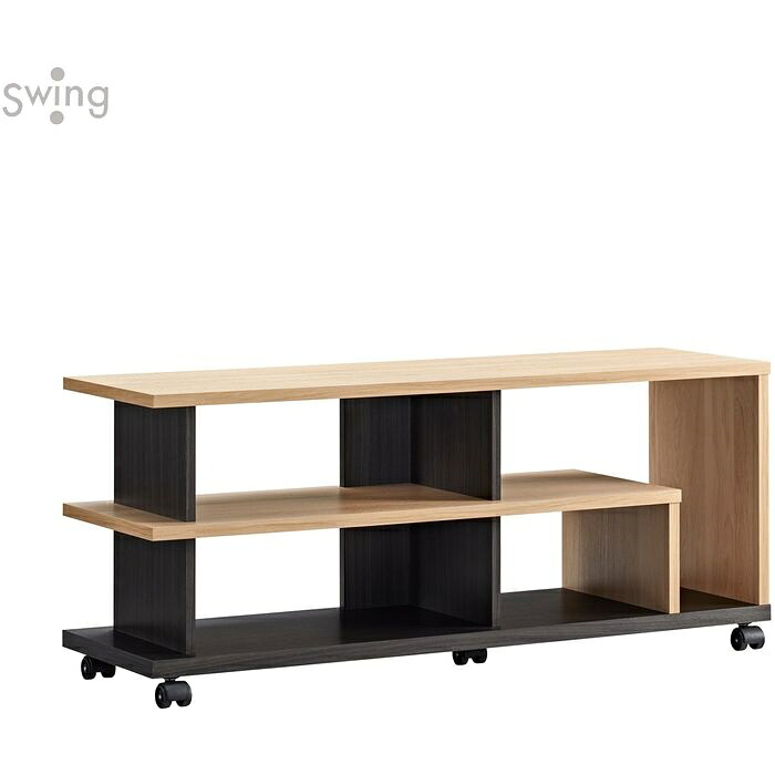 【沖縄・離島配送不可】ナチュラル キャスター付テレビ台　幅98cm TVボード インテリア 家具 ナチュラル木目 Swing AS-FEL980｜やるCAN 11,559円