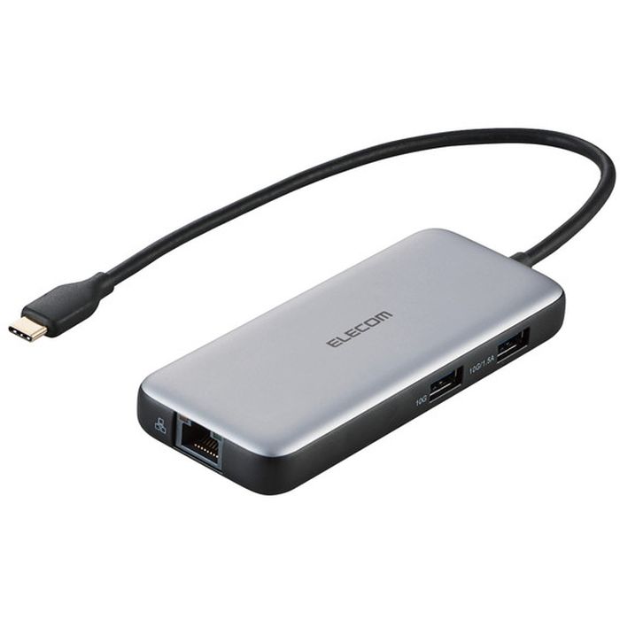 【代引不可】USB Type C ドッキングステーション ハブ 6-in-1 PD 85W出力 USB-C ×2 USB-A ×2 HDMI ×1 RJ45 ×1 【 Windows 11 10 macOS iPadOS 対応 】 シルバー エレコム DST-C27SV