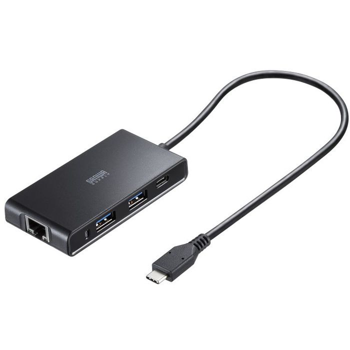 【沖縄・離島配送不可】【代引不可】USB Type-Cハブ付き ギガビットLANアダプタ サンワサプライ USB-3TCLS8BK