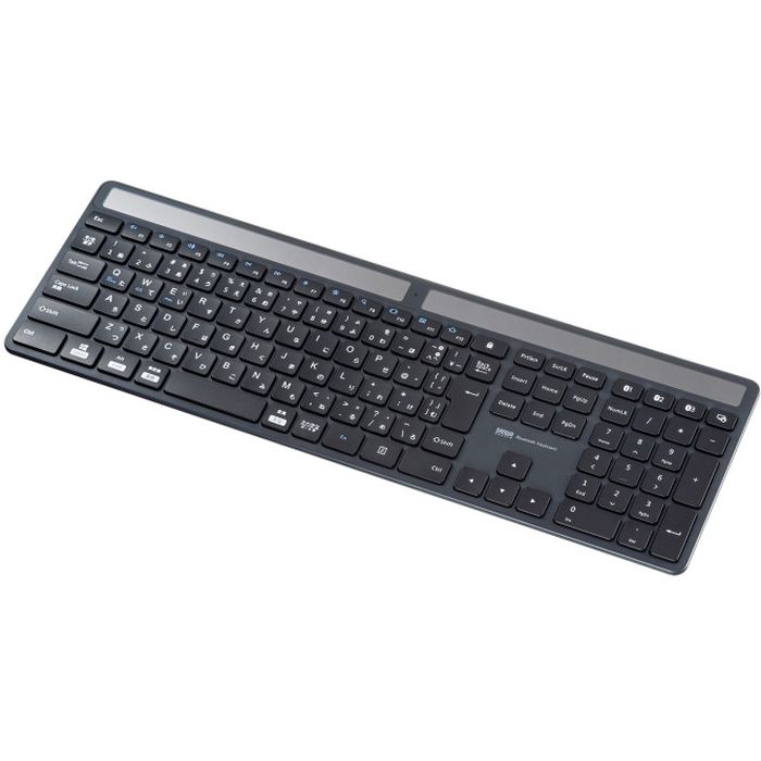 【代引不可】ソーラー充電 Bluetooth キーボード 電池交換不要 無線 ワイヤレス サンワサプライ SKB-BTEC1BK