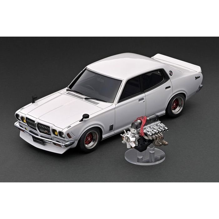 【沖縄・離島配送不可】1/18 Nissan Bluebird U 2000GTX (G610) White 1/18「L20型」エンジン付属 日産 ブルーバード ミニカー ティーケー・カンパニー IG3167｜やるCAN