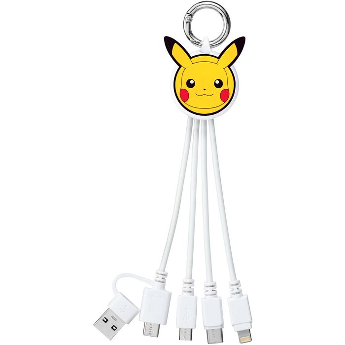 【即日出荷】ポケモン マルチ充電ケーブル ピカチュウ Lightning / USB-A / Micro USB / USB-C 3in1 サンクレスト CB-PM01画像