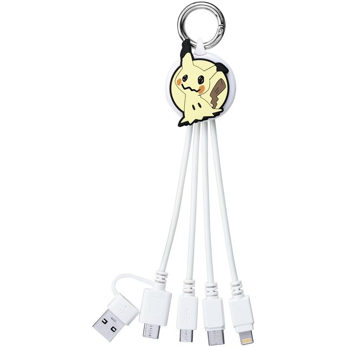 【即日出荷】ポケモン マルチ充電ケーブル ミミッキュ Lightning / USB-A / Micro USB / USB-C 3in1 サンクレスト CB-PM03画像