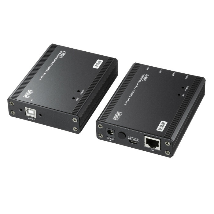 【沖縄・離島配送不可】【代引不可】USB2.0エクステンダー（100m延長、4ポート） サンワサプライ USB-EXSET4