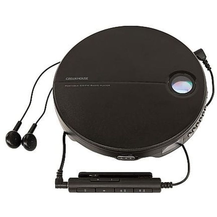 FMラジオ付ポータブルCDプレーヤー グリーンハウス GH-CDPAA-BK