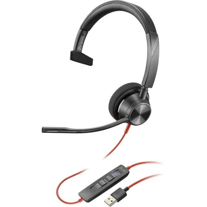 【代引不可】Poly Blackwire 3310 USB-A 片耳 有線 日本HP 767F6AA
