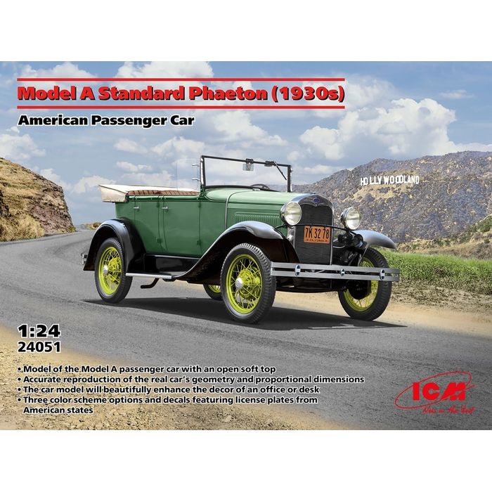 ICM 1/24 フォード モデルA フェートン (1930s) プラモデル ハセガワ 4823044410798