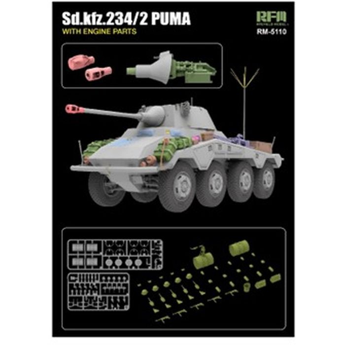 【沖縄・離島配送不可】1/35 Sd.Kfz. 234/2 プーマ 8輪重装甲偵察車w/エンジンパーツ ビーバーコーポレーション RFM5110 9,823円