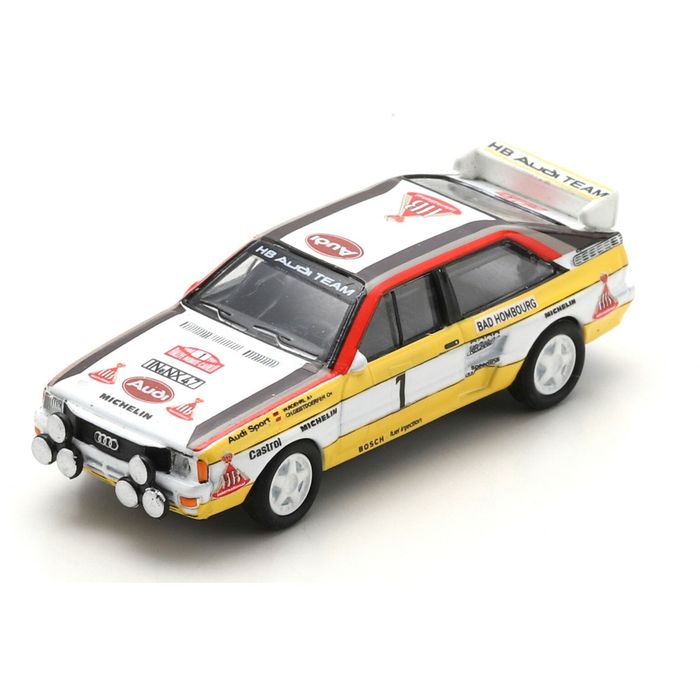 【沖縄・離島配送不可】トロフュー 1/43 アウディ スポーツ クアトロ 1984年RACラリー 4位 #6 M. Mouton / F. Pons 国際貿易 RRuk93