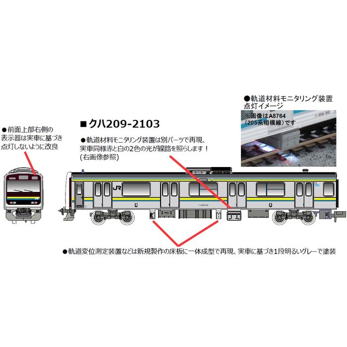 【沖縄・離島配送不可】Nゲージ 209系2100番代 幕張電車区C603編成 線路設備モニタリング装置付 6両セット マイクロエース A7669