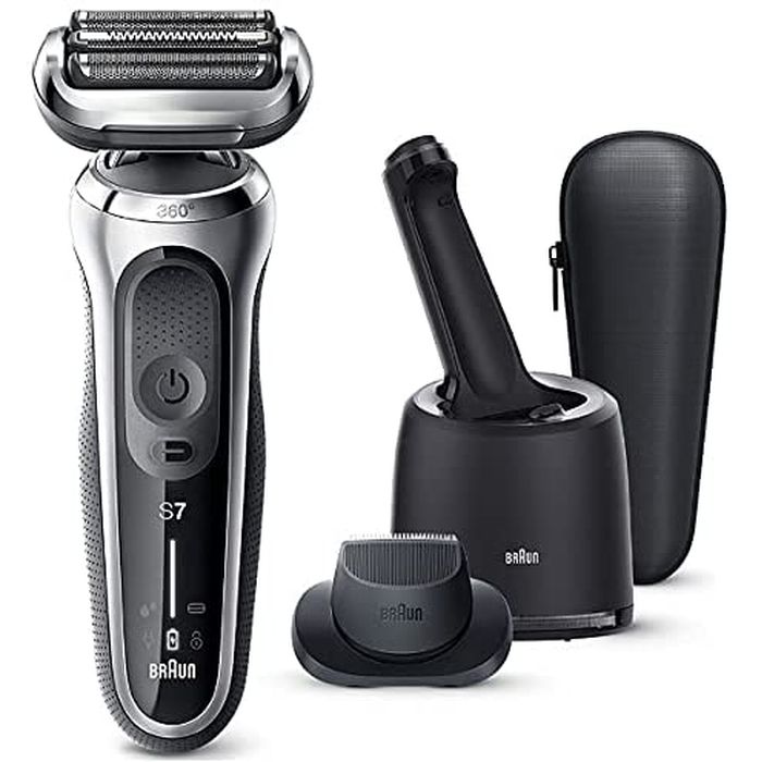 沖縄 離島配送不可 電気シェーバー 髭剃り メンズシェーバー シリーズ7 充電式シェーバー 3枚刃 自動洗浄器付 シルバー Braun ブラウン 70 S71cc Paigebird Com