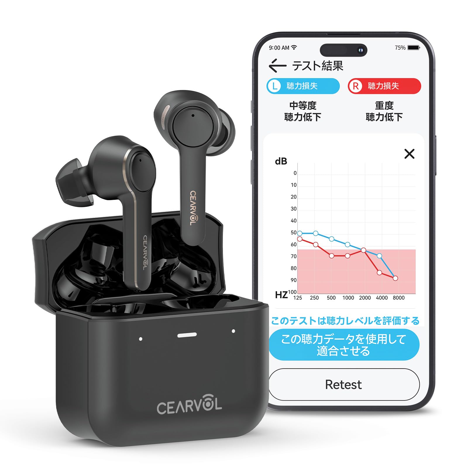 集音器Bluetooth5.3ワイヤレスイヤホン型高速充電式ハウリング抑制