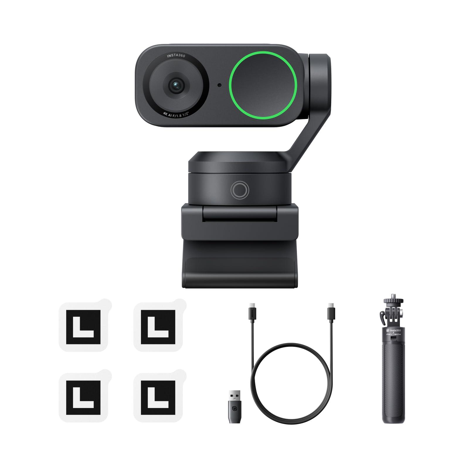 Insta360 Link 2 三脚キット - Windows/Mac 用 PTZ 4K ウェブカメラ、1/2 インチ センサー、AI トラッキング、HDR、AI ノイズキャンセリング マイク、ジェスチャー操作、配信、ビデオ通話、ゲーム、Zoom、Team 29,281円