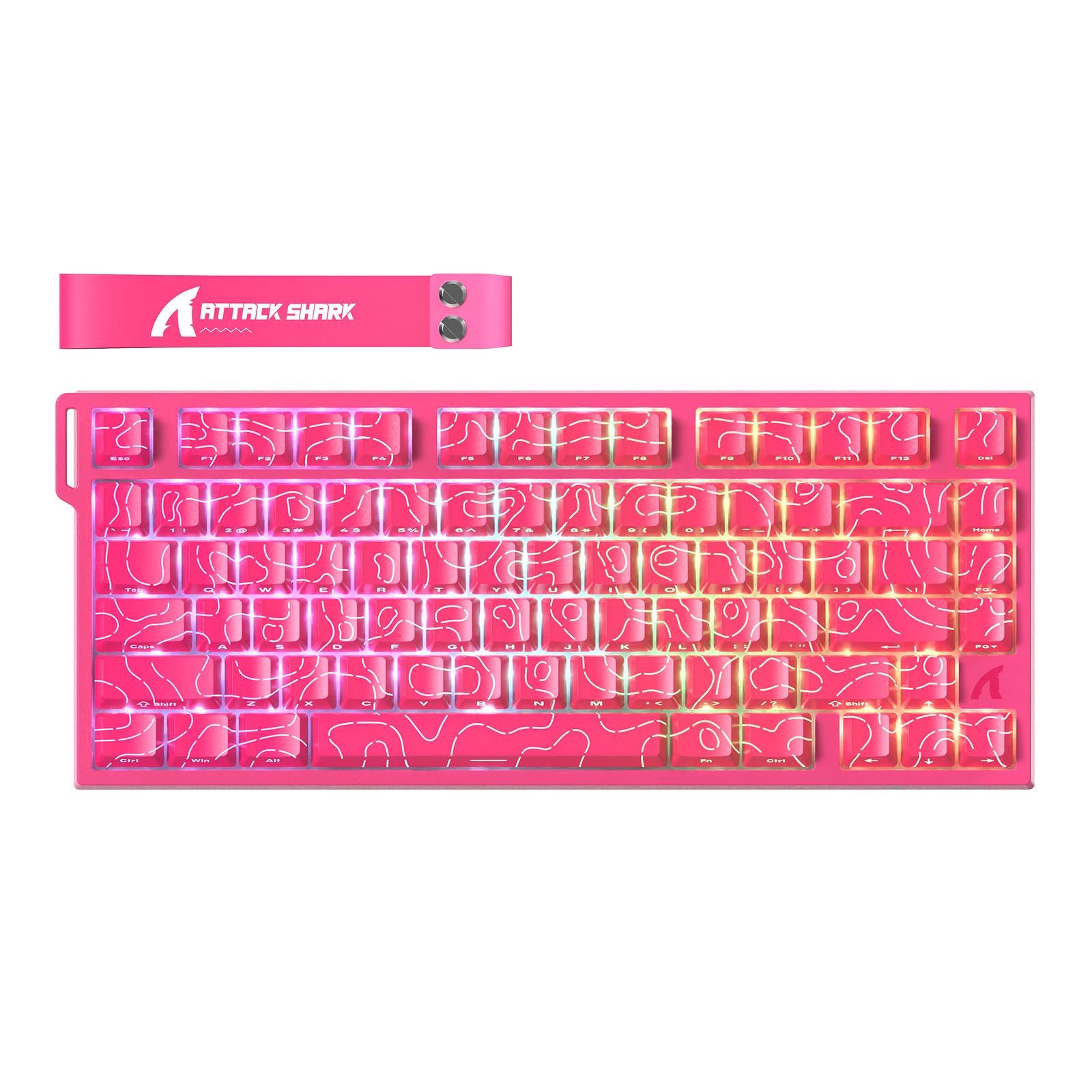 ATTACK SHARK R82HE 有線ゲーミングキーボード：真8Kポーリングレート/0.005mm超高精度RT対応/磁軸&混合軸自由交換/75%コンパクトレイアウト/航空アルミプレート/5層消音構造/HIFIサウンド/256Kスキャン&0.08ms超低