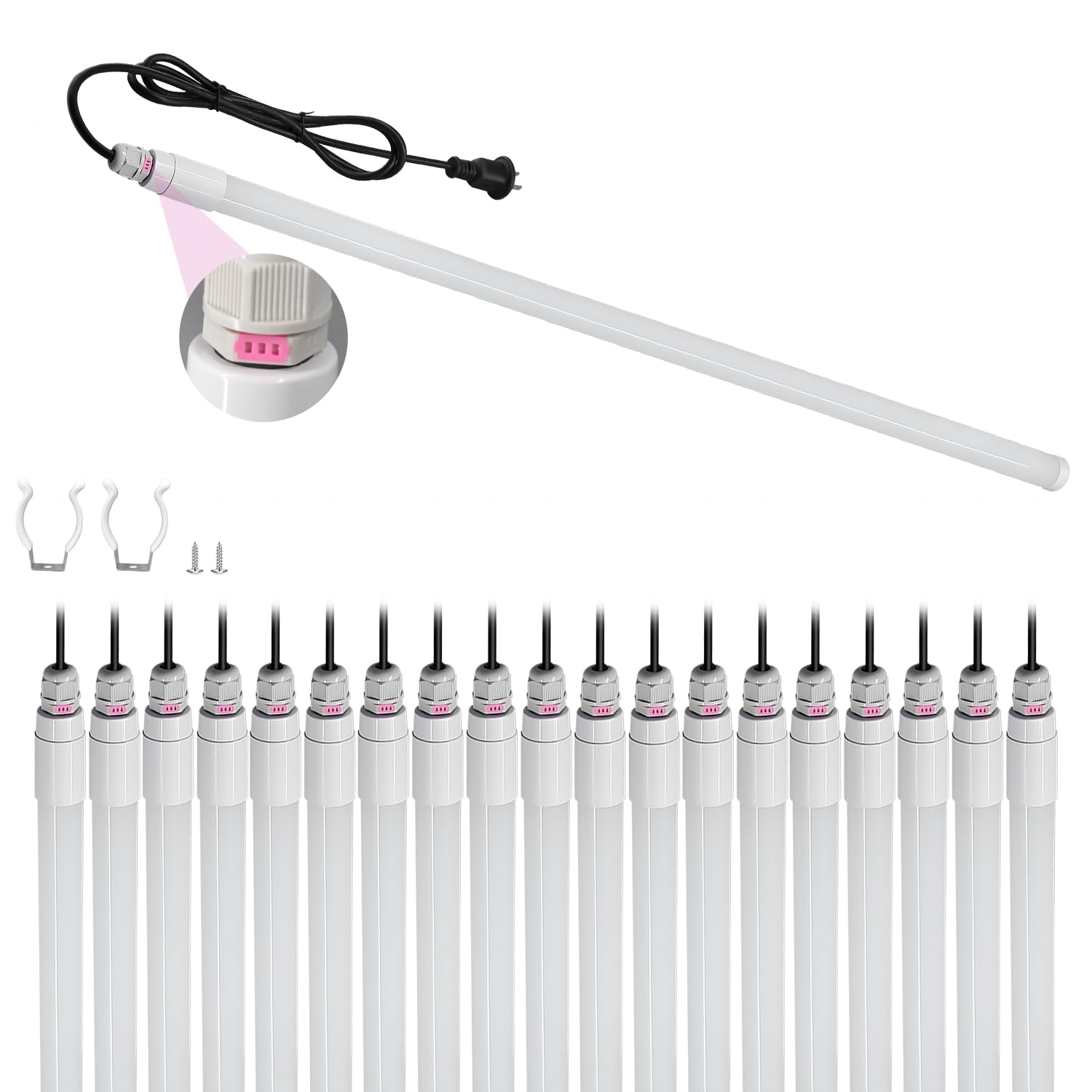 Alewell 仮設led蛍光灯 強力防水 40w形(120cm) 呼吸バルブ搭載 昼白色 15W 節電 2600lm 屋外 高圧洗浄機可 IP66 一体式 直管蛍光灯 フリッカーなし結露対策 工事現場 屋内 撮影照明 水槽 水族館 アクアリウム 浴室 1｜湖南オンライン
