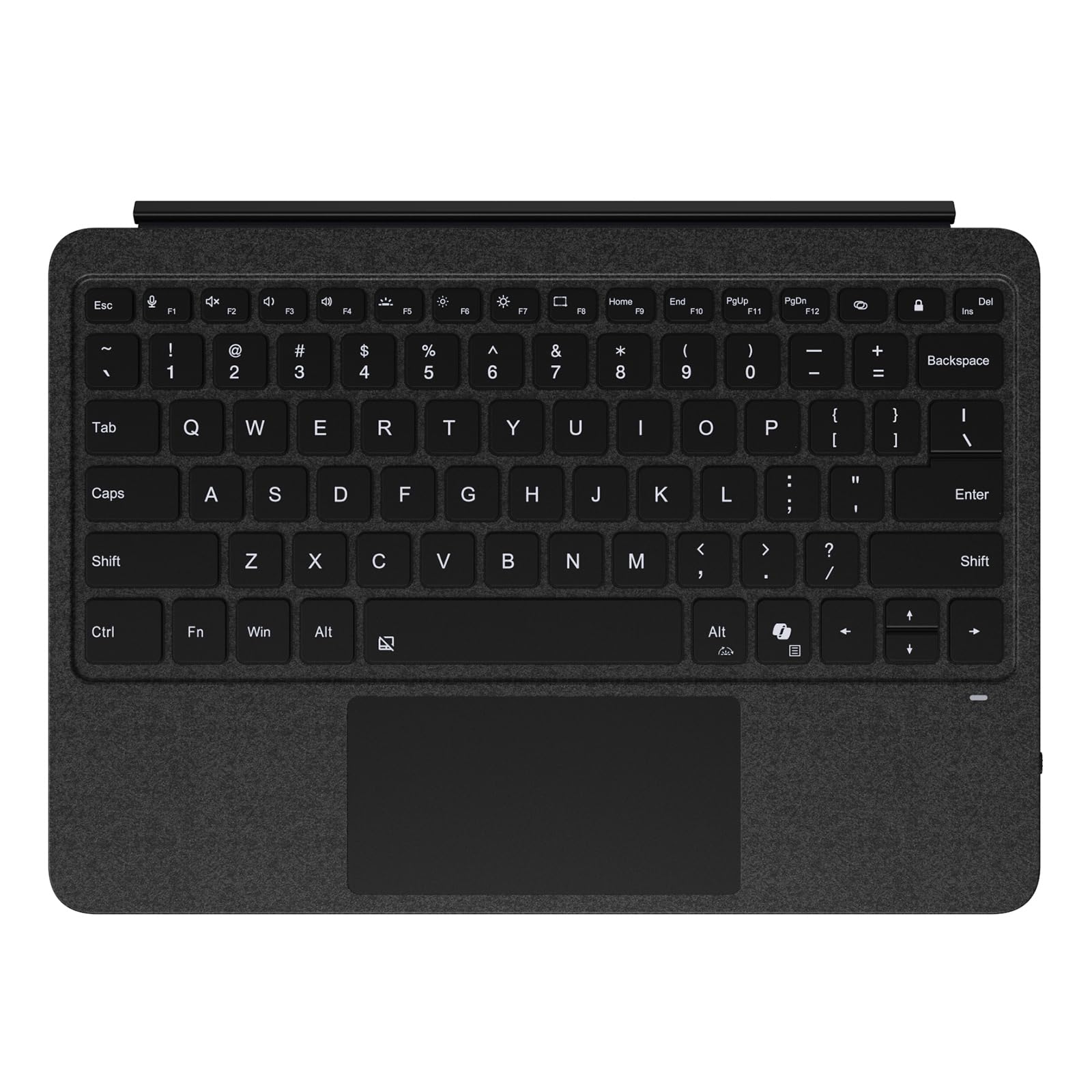 Surface Pro 12インチ (第12世代/2025年) 用 キーボード ワイヤレス サーフェス タブレットのキーボード タッチパッド付き 7色バックライト Typ-C充電式 軽量 薄型 カバー兼用 磁気吸着 分離使用可 US英語配列 (ブラック)
