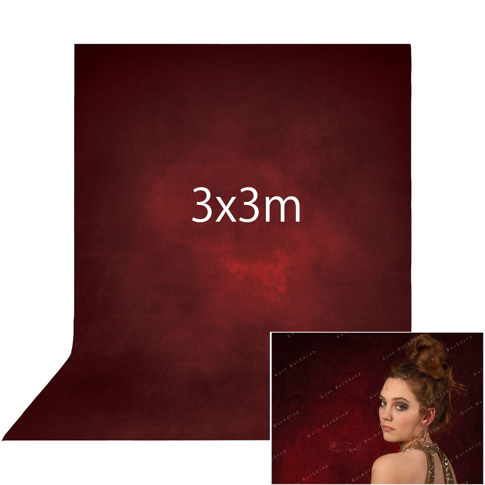 Kate 3x3m 赤い背景 布 ブラウン 濃い赤 グラデーション 撮影 背景 ポートレート 写真背景 撮影用 背景布 背景紙 装飾用 カスタマイズ可能な背景|湖南オンライン