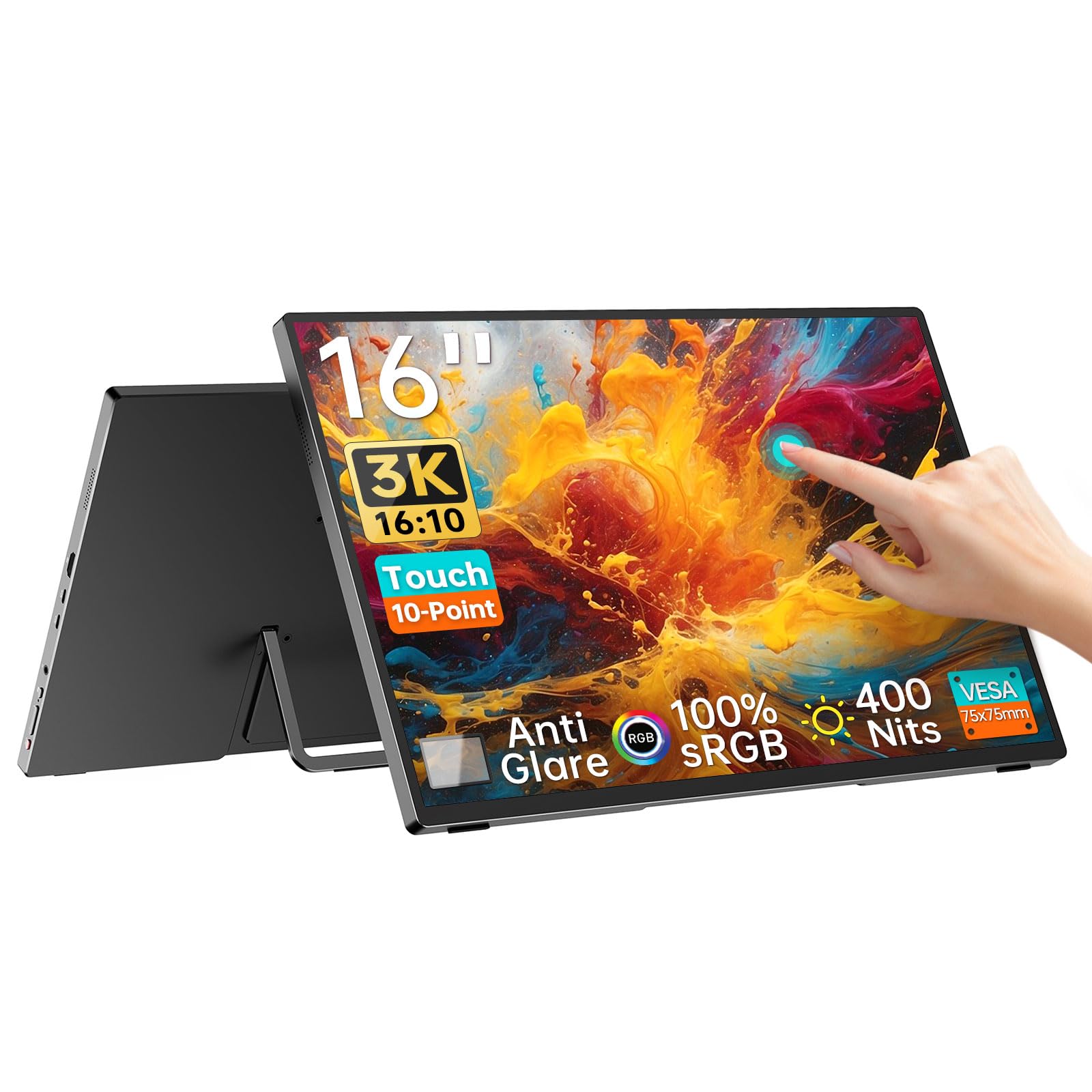 Intehill U16ZA モバイルモニター 楽天市場】Intehillモバイルモニター3kタッチモニター16インチAG非光沢