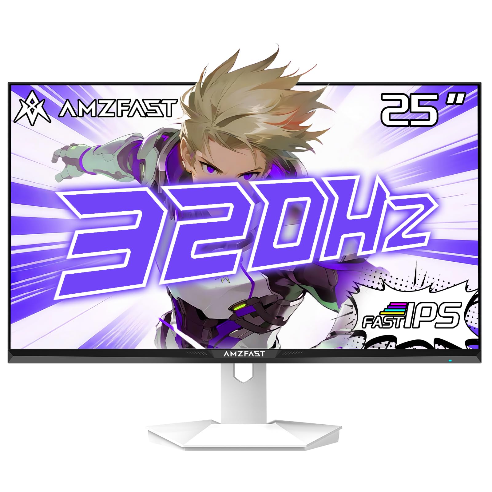 Amzfast 25インチ 320Hz ゲーミングモニター白 Fast IPS (1msMPRT /sRGB120%/320cd/m・) /Adaptive Sync対応 / HDMI2.0×2 DP1.4×2 低ブルーライト 5年保証 ホワイト AMZG