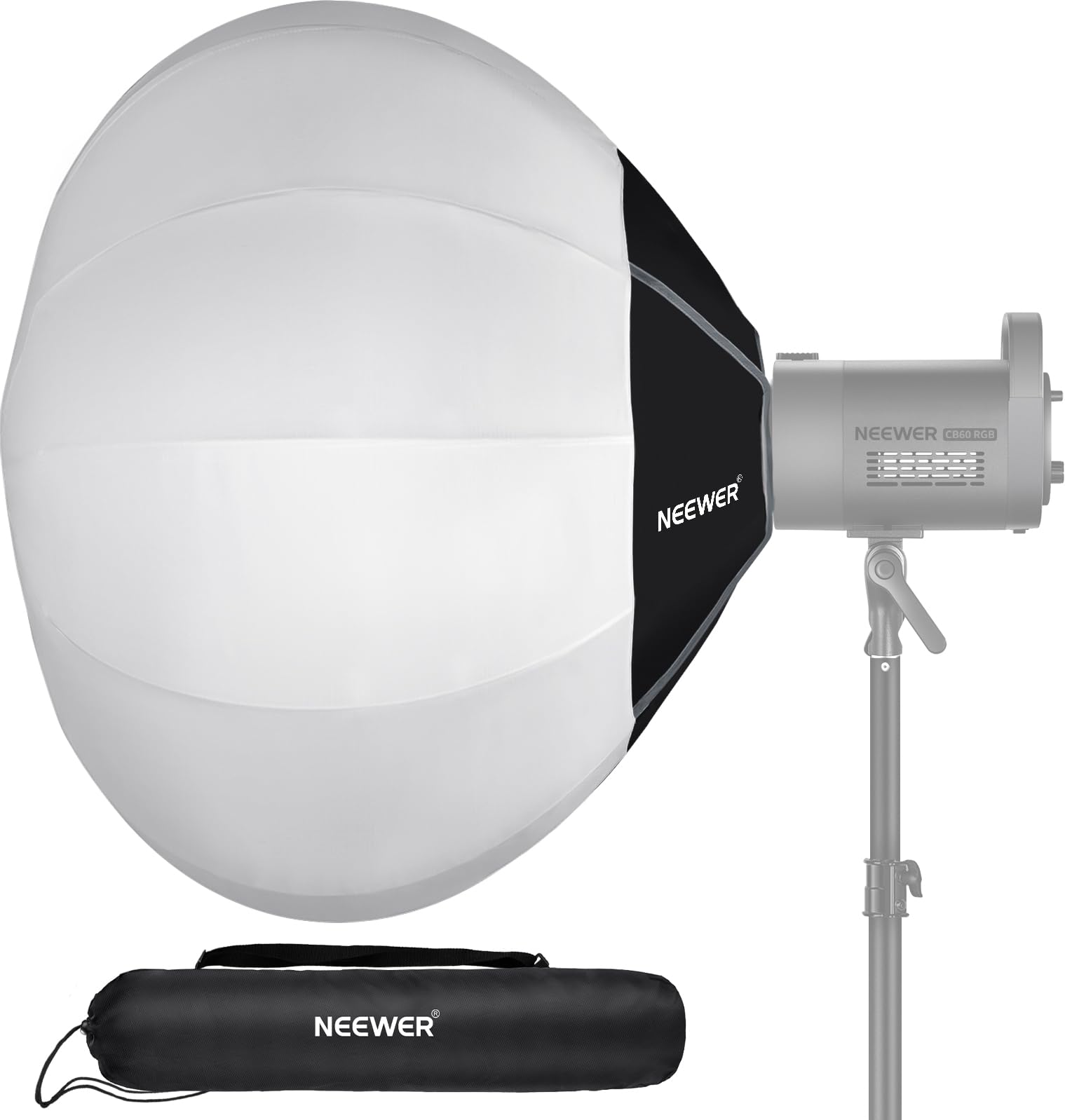 NEEWER BASICS 85cm ソフトボックス ランタン クイックリリース 360°ライトディフューザー Bowensマウント ナイロン合金製 軽量 定常光LEDライト用 スタジオ撮影/ビデオ録画/生放送用 NS16L|湖南オンライン