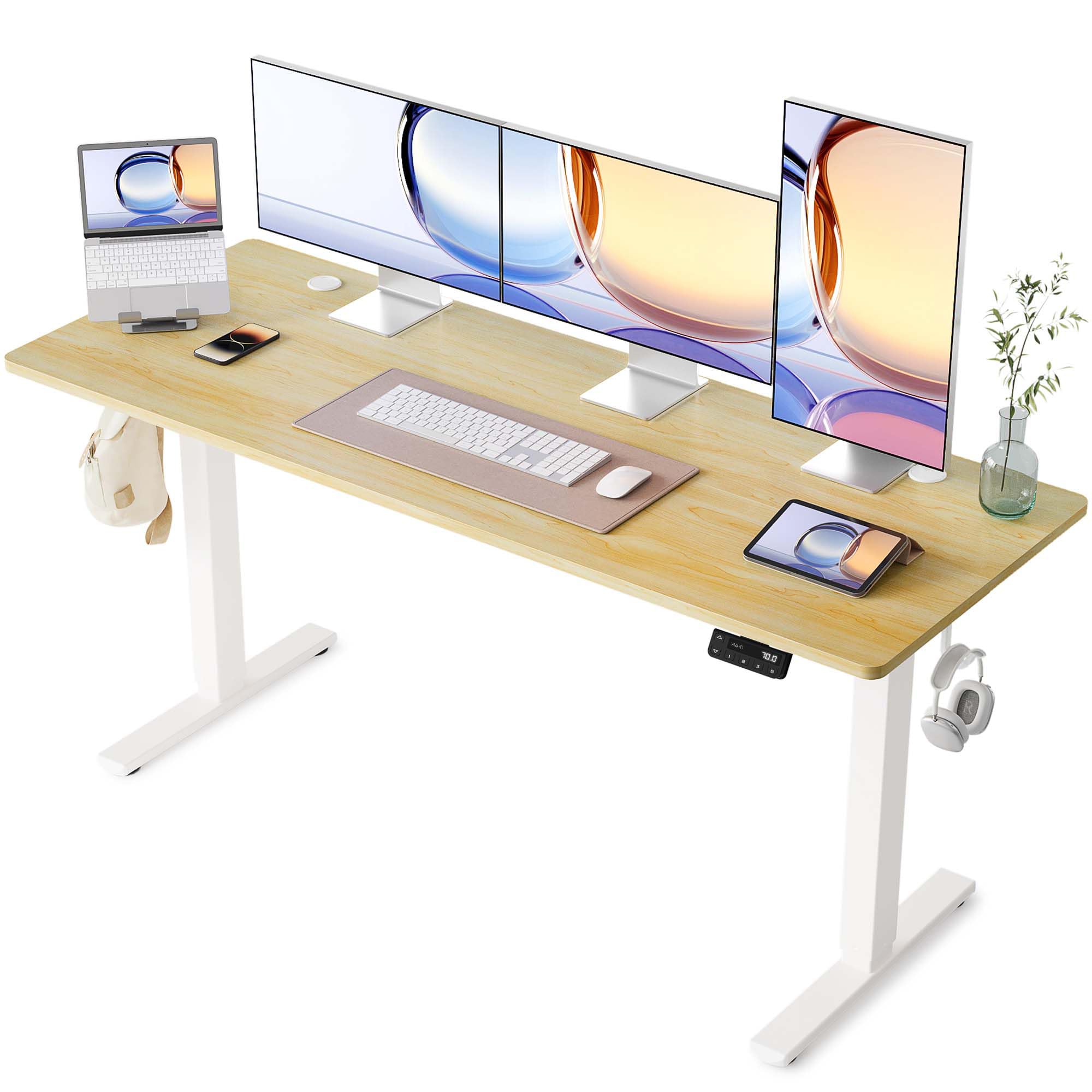 楽天市場】YIHAYO 昇降デスク 高さ70-118cm 幅160cm 奥行き60cm 電動