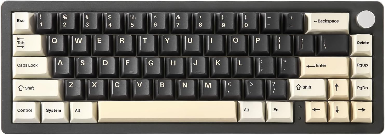 YUNZII AL66 ゲーミングキーボード ワイヤレス メカニカル アルミ製 65% ノブ付き Bluetooth/2.4G/有線 ホットスワップ対応 ガスケット搭載 潤滑済みスイッチ RGB Win/Mac用 技適認証取得(ミルクスイッチ、ブラック)|湖南オンライン