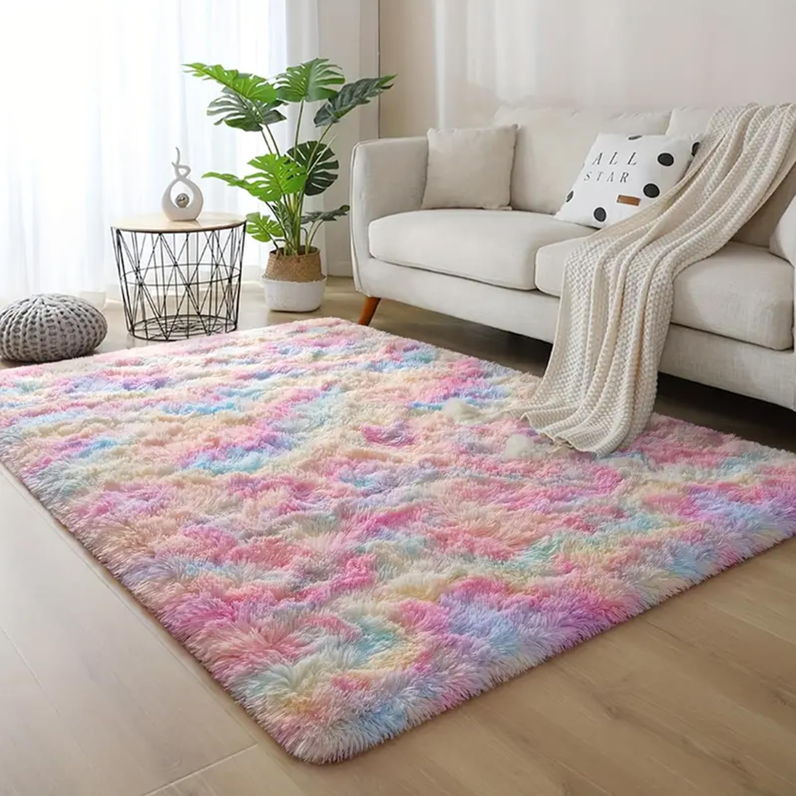 AIMECOカーペット 子供部屋 ラグ ラグマット（約2.4畳）北欧おしゃれ じゅうたん ふわふわ 抗菌除ダニ リビング 寮 サラリーマン 200*200cmカラー