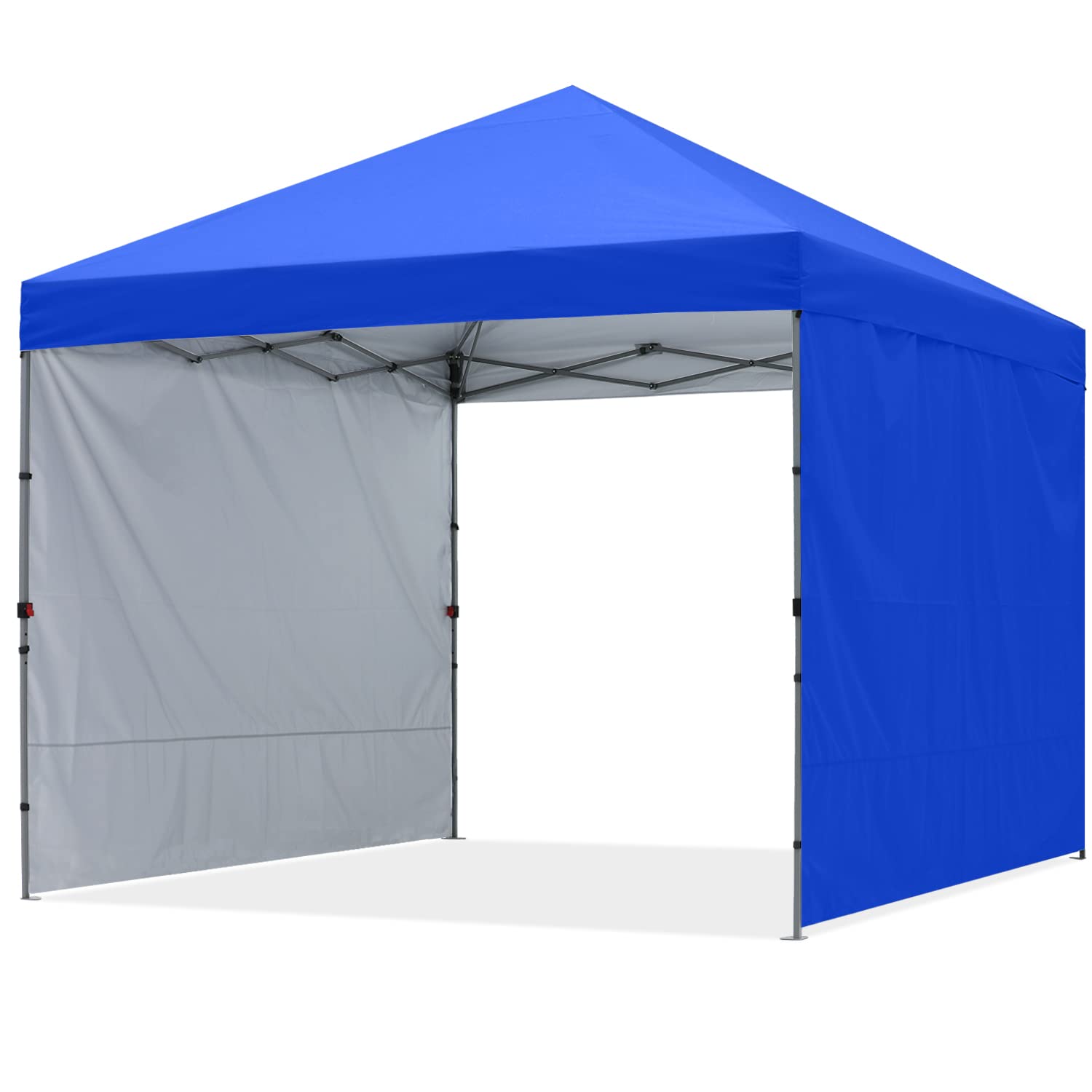 ABCCANOPY ワンタッチテント タープ テント 3mx3m 2.5mx2.5m 簡易テント 大型 サイドシート2枚 センターロック 三段階調節 耐水 UVカット 日除け 遮熱 紫外線カット 耐風性 組立簡単 キャスターバッグ付き (2.5M/ブルー)