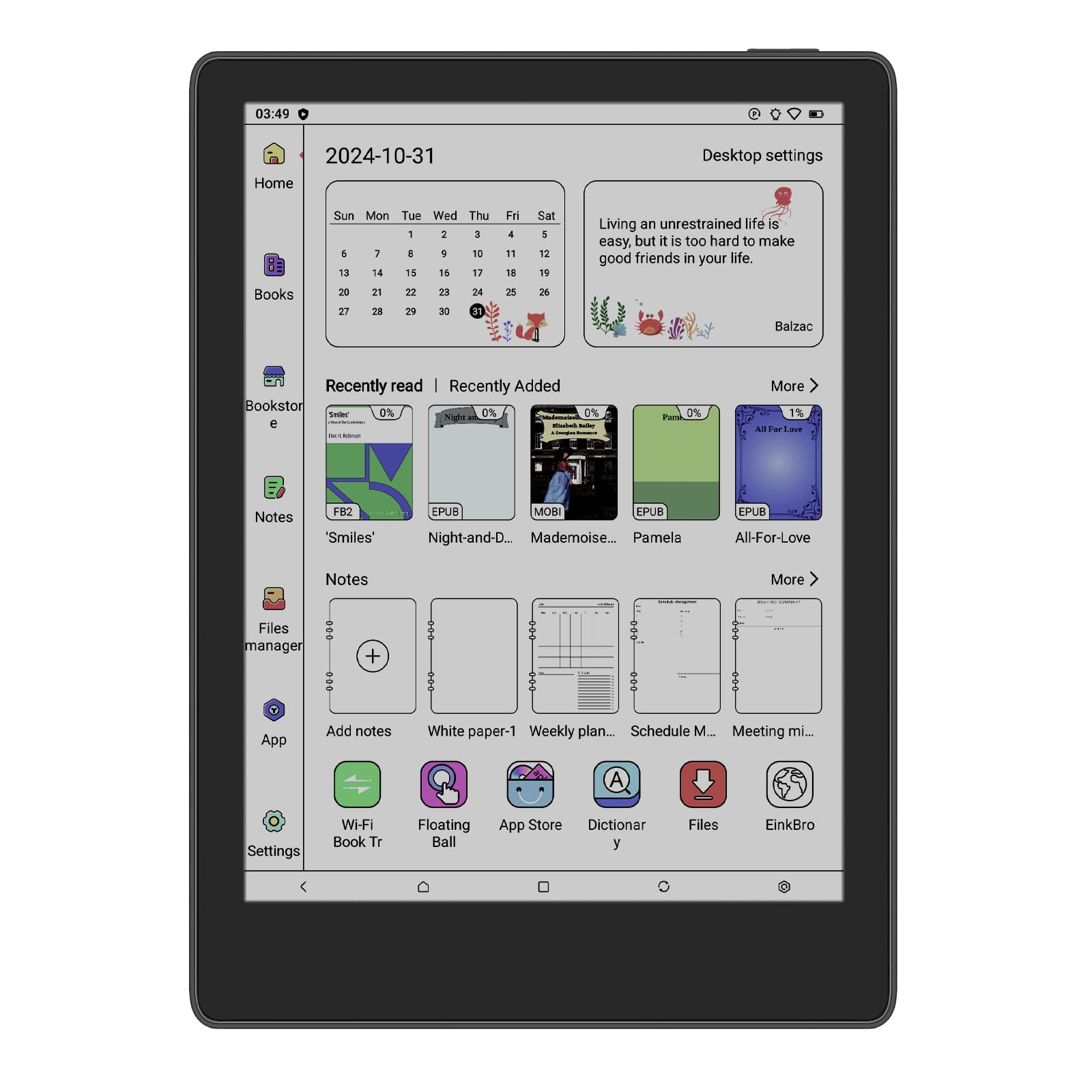 Meebook/Likebook M8C 電子書籍リーダー| 7.8インチ Eink Kaleido・・3 スクリーン 白黒300PPI |オクタコアプロセッサ、2.2Ghz | 4G+64G | 1TB TFスロット拡張 | Android14 | WIF