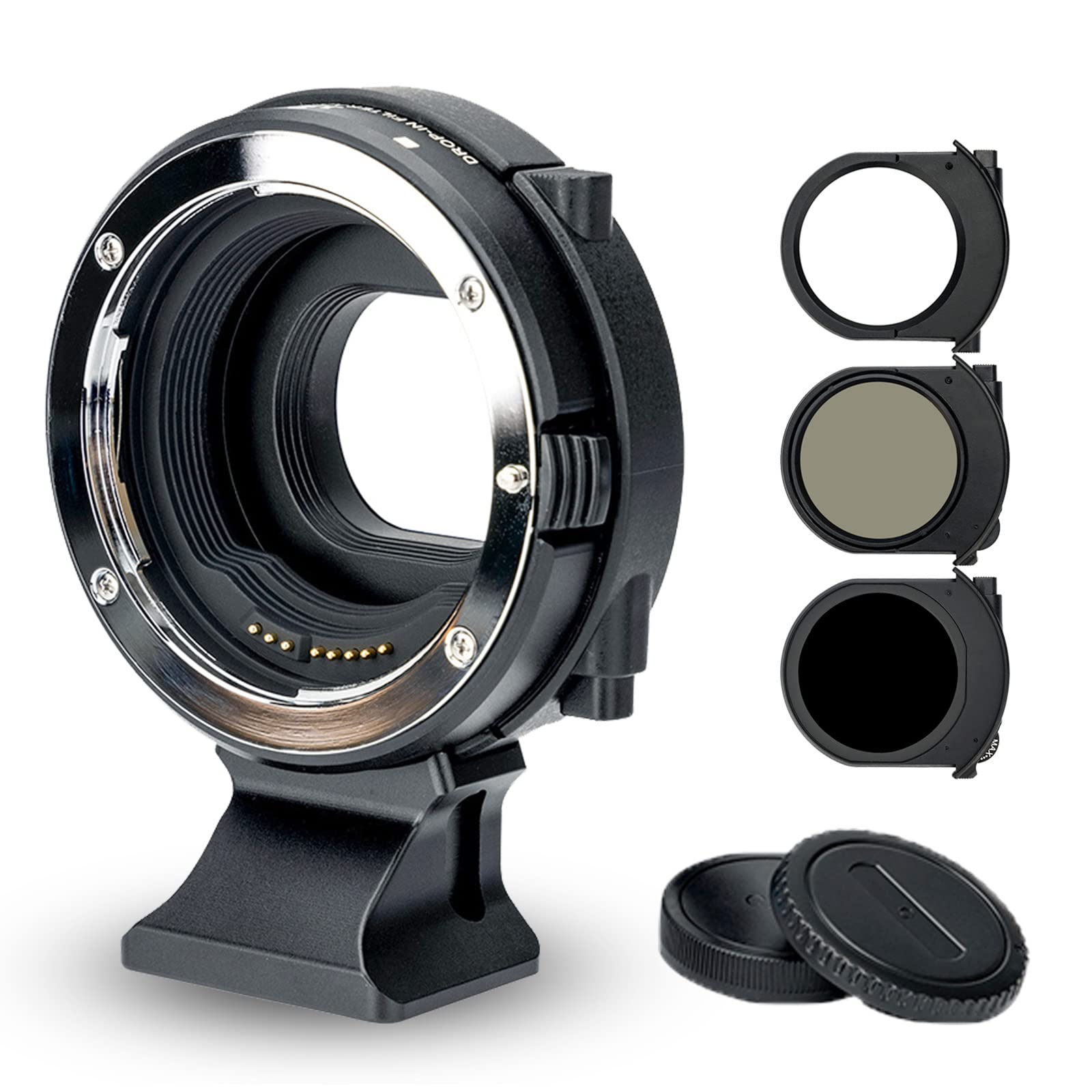 JJC EF-EOSR ドロップインフィルターマウントアダプター UVフィルター + CPLフィルター + 可変式NDフィルター (ND3-ND500調整可能) 付き Canon EF/EF-Sレンズ→RF マウント転換 Canon EOS R1 R5 M|湖南オンライン