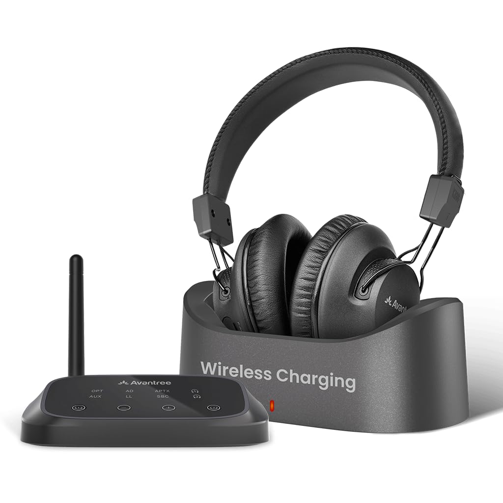 Avantree HT5009 Plus ・ テレビ用ワイヤレスヘッドホン+Bluetooth 5.3 トランスミッターセット 充電ドック付 最大60時間再生 クリア音声＆音量強化 軽量&超快適装着 マイク内蔵 aptX Adaptive対応 高齢者にも使｜湖南オンライン