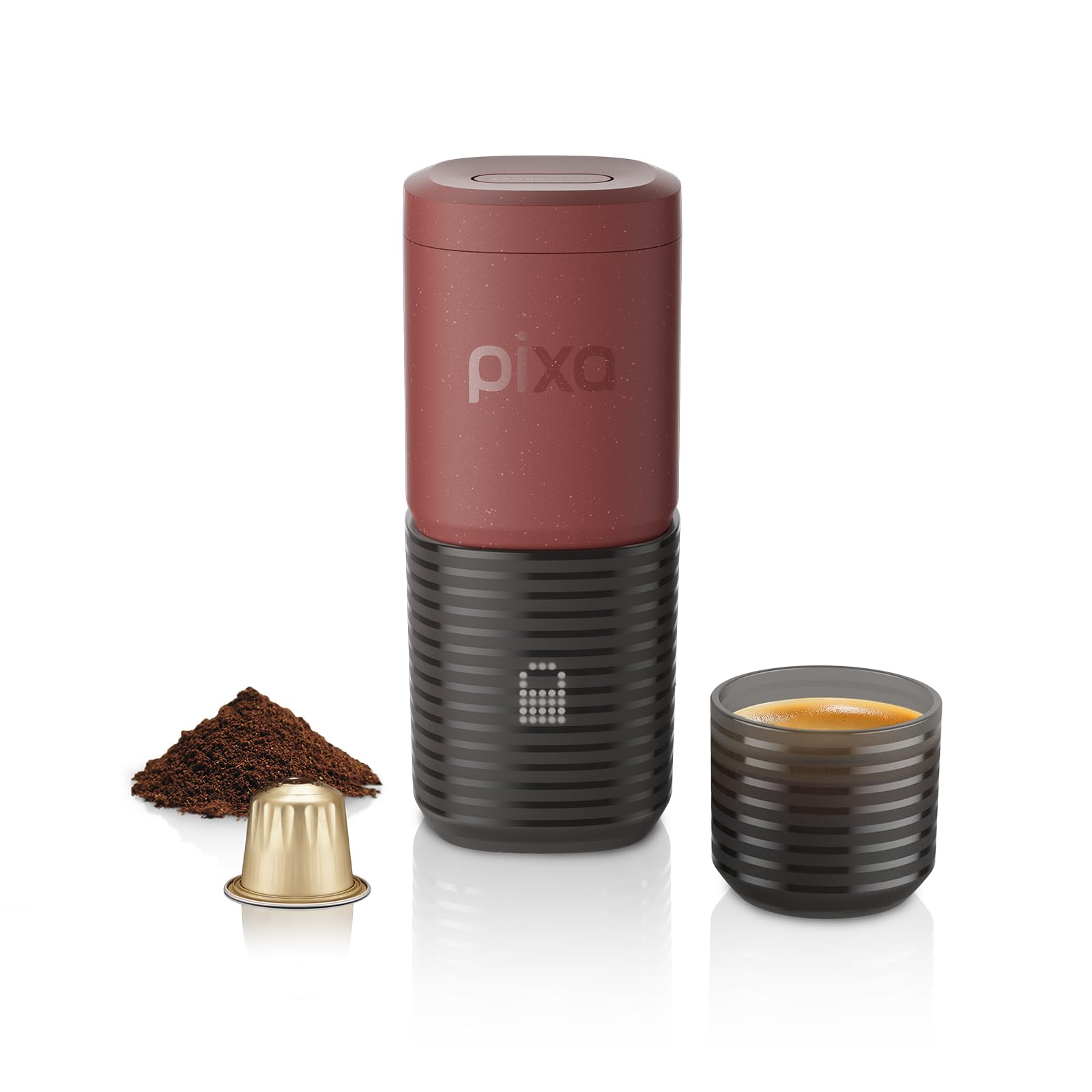 WACACO (ワカコ) コーヒーマシン 電動 & ポータブル 4種類のコーヒータイプ & 高速加熱、9000mAhのバッテリー 最大5カップ、 20バー ポータブルエスプレッソメーカー 挽いたコーヒー&NSカプセル用 (トスカーナレッド)｜湖南オンライン