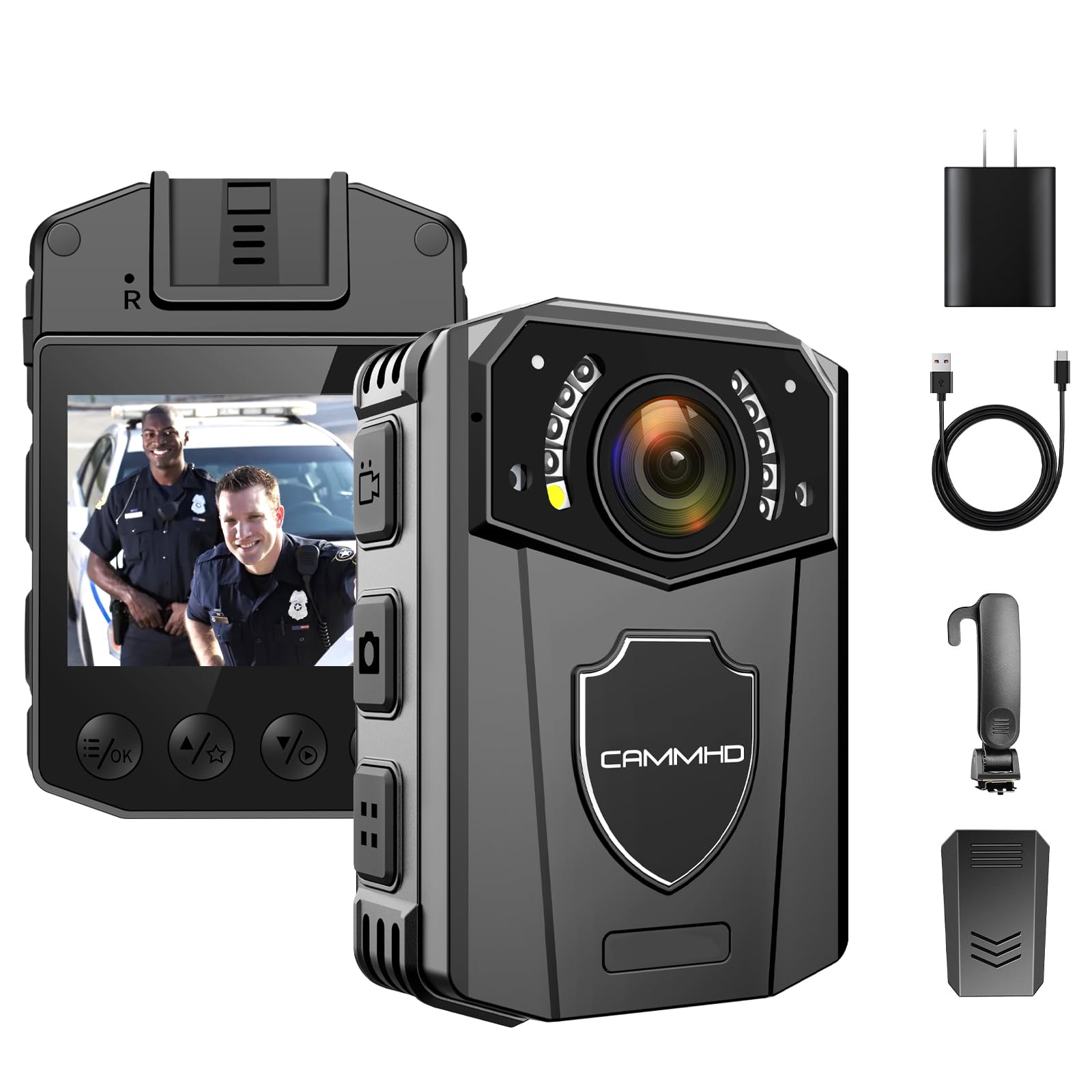 CAMMHD 1440P Z3 32GB警察ボディカメラ 10-12時間の連続使用 IP65防水 ナイトビジョン ウェアラブルカメラ 警察法執行機関 セキュリティ 個人 屋外に適しています|湖南オンライン