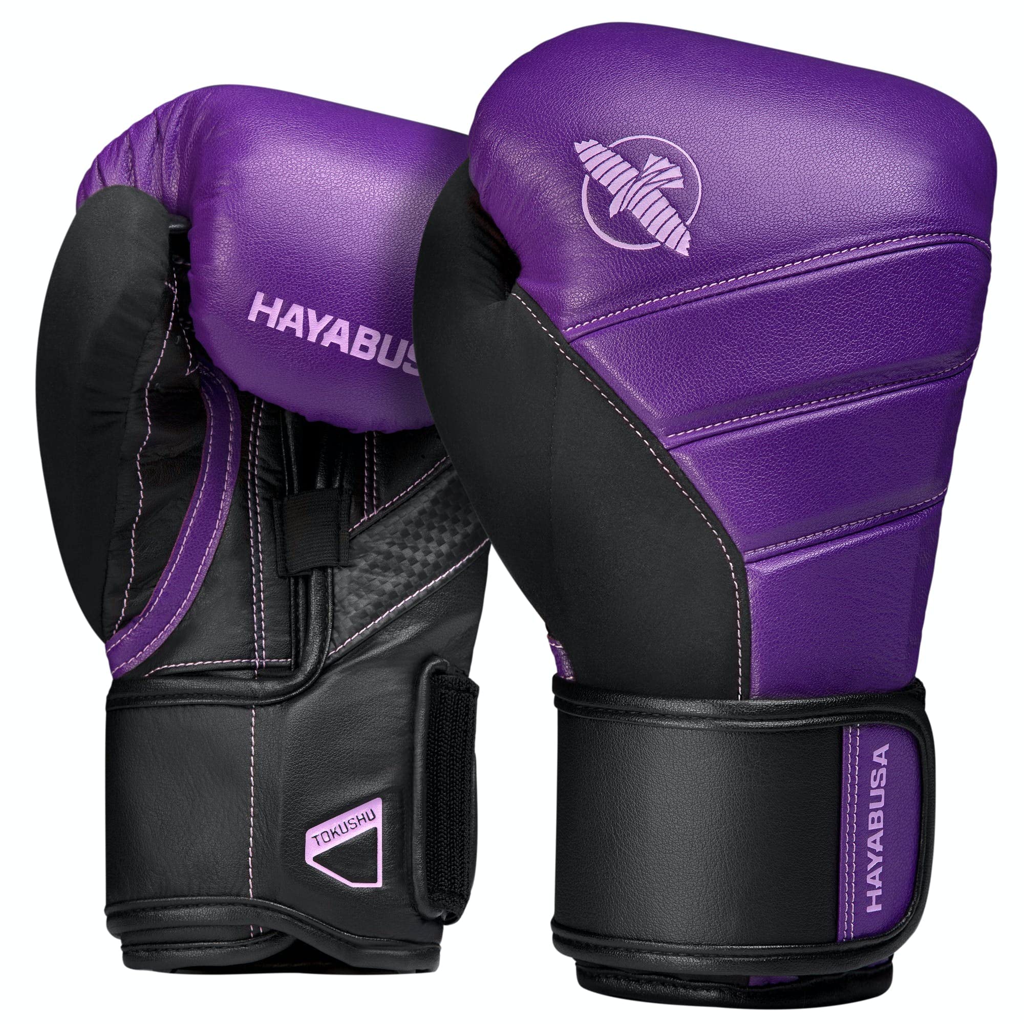 Hayabusa T3ボクシンググローブ（男女兼用） - パープル/ブラック, 12oz