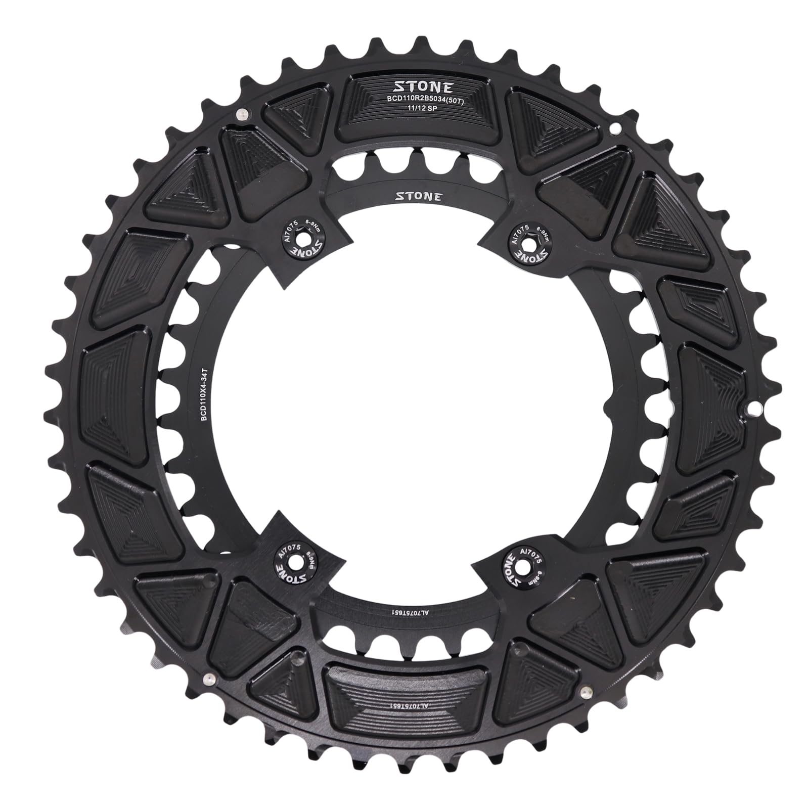 Stone 110bcd ダブルサークルチェーンリング Shimano 105 R7100 UT R8100 DA R9200 ロードバイク用 58T-44T,56T-42T,55-40T,46-32T,48-33T,50-34T,54-40T,52-36|湖南オンライン