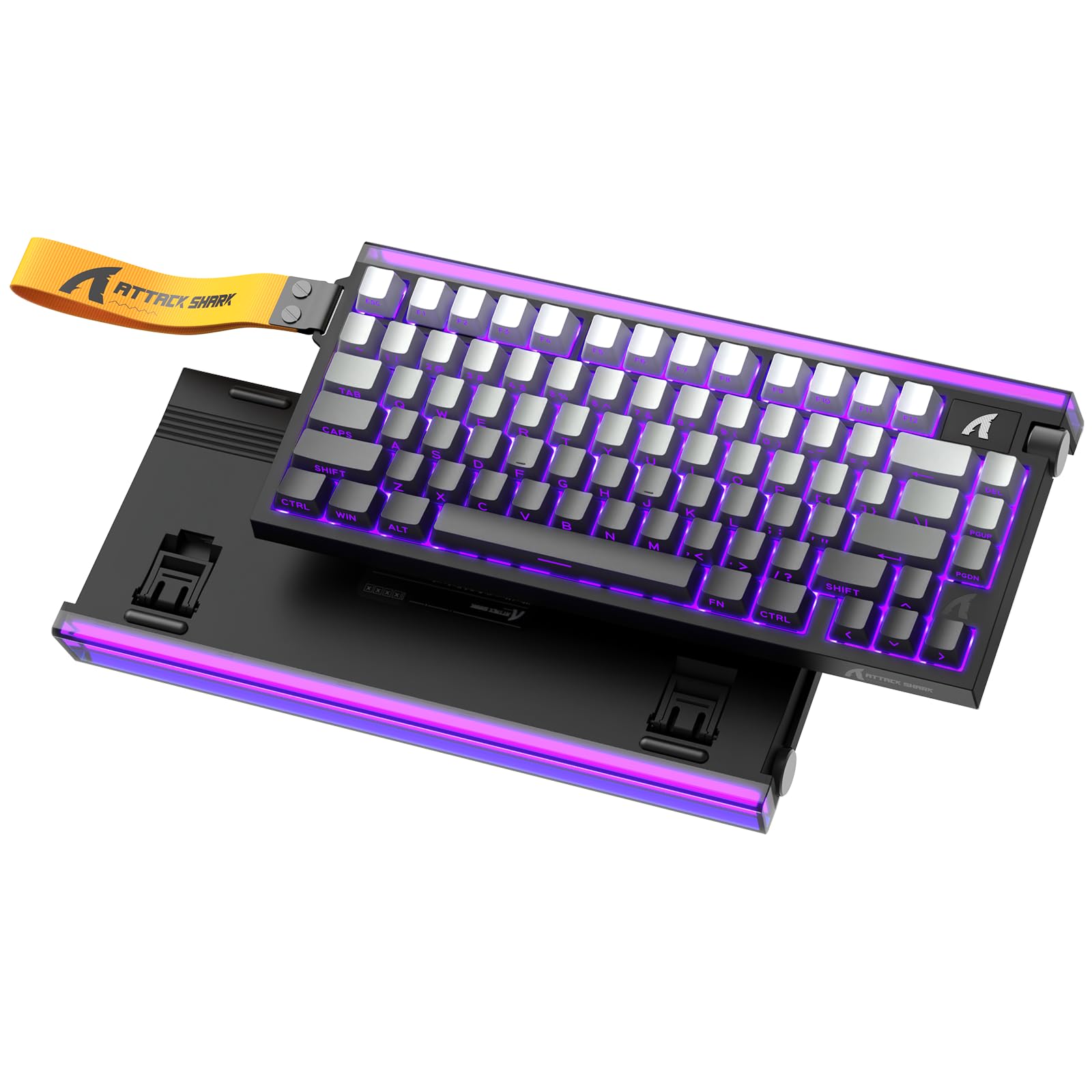 ATTACK SHARK R85HE ゲーミングキーボード 有線 ラピッドトリガー キーボード 8000Hz ポーリングレート 磁気スイッチ RT0.005mm RGB キーボード 75%レイアウト ノブ付き 1600万色RGBムードライト搭載 PBTキー｜湖南オンライン