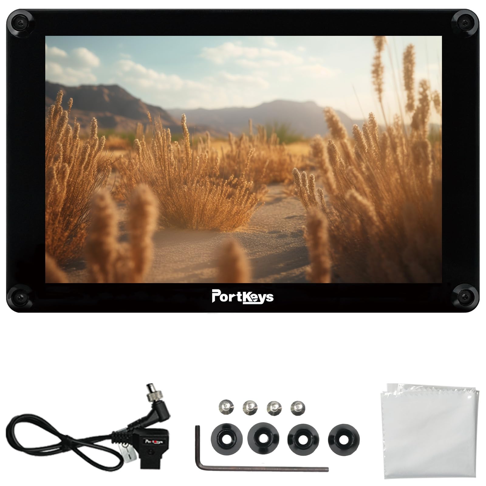 Portkeys HS8 カメラモニター 8 インチ 1100nit の明るさ、3G SDI 入出力フィールドモニター、カスタムオペレーティングシステム、デュアル NP-F バッテリープレート付きアルミニウムハウジング、3D LUT 4K HDMI 入力