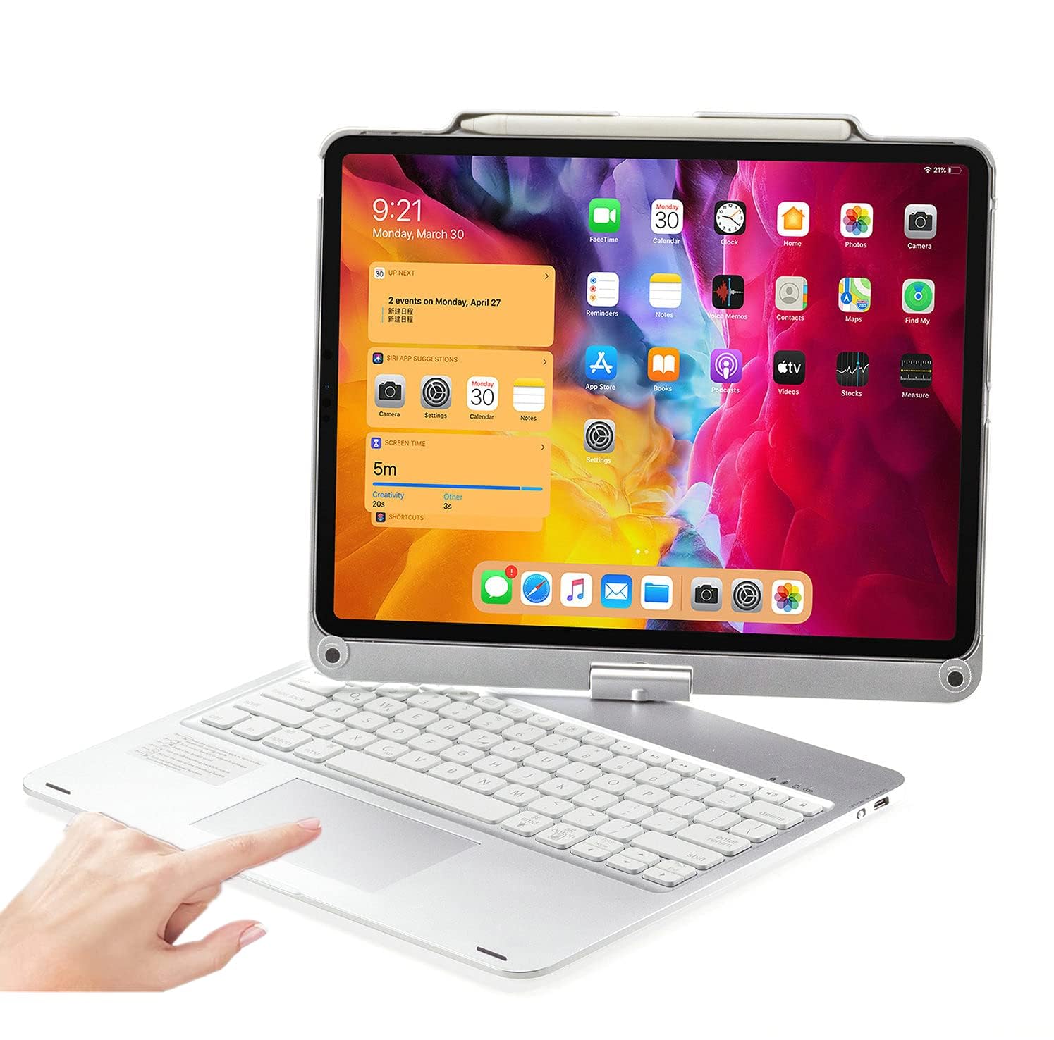 360度回転式 iPad Air 13インチ キーボード ケース (M3 2025/M2 2024)/iPadPro12.9 第6/5/4/3世代 カバー キーボード付き タッチパッド ペンシル収納 ワイヤレスbluetoothキーボード アルミ 7色バッ