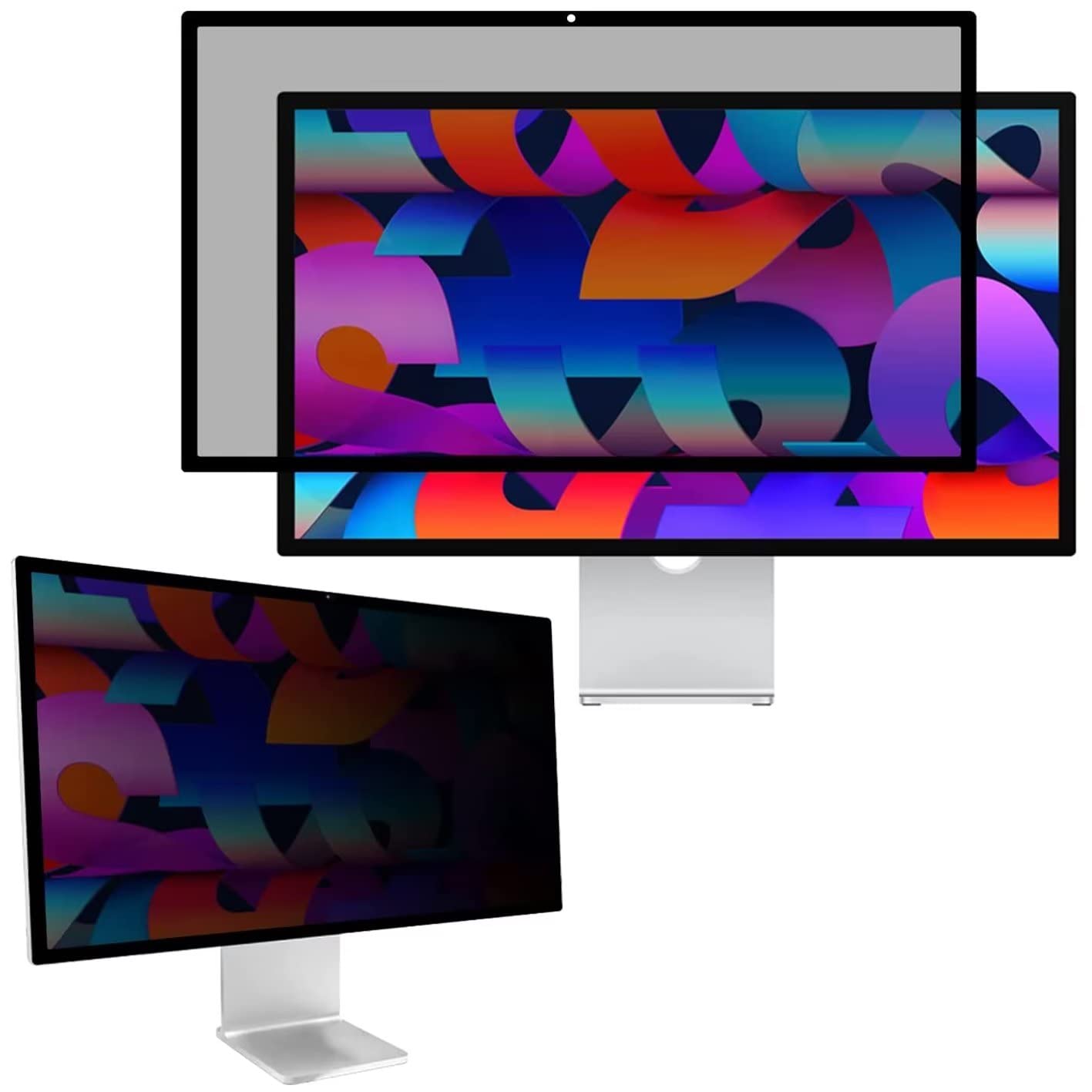 粘着式 iMac 27インチ 用の覗き見防止 保護フィルム プライバシーフィルター 液晶保護フィルム ブルーライトカット 反射防止 保護シート 着脱式