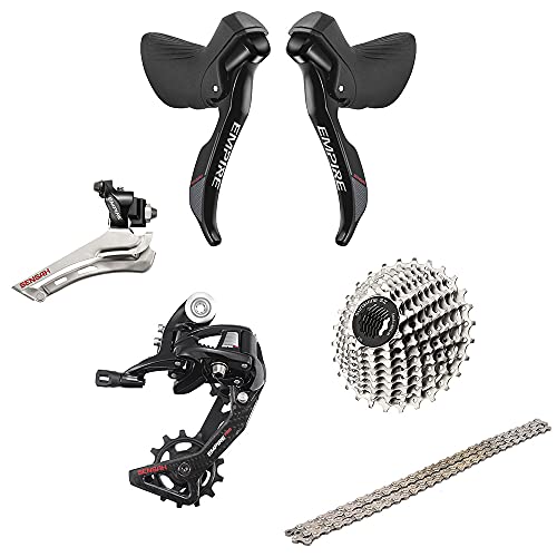 SENSAH STIレバー 自転車左右変速機・シフター ・ シフトレバー 2X11S 付属/シフト、ブレーキケーブル (EMPIRE 2*11(GS), 28T+Chain)|湖南オンライン