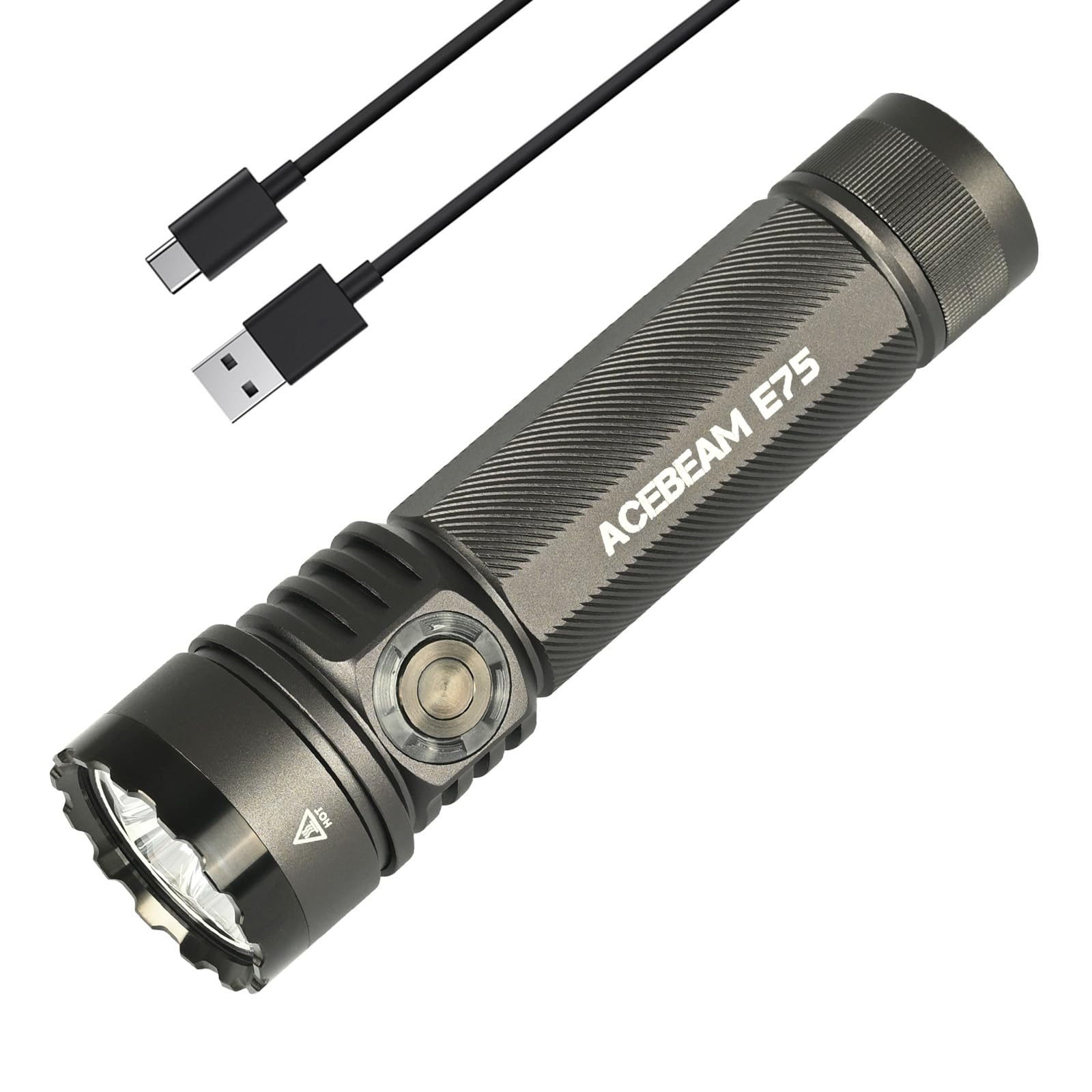ACEBEAM E75 明るい懐中電灯 LEDフラッシュライト 4500ルーメン 高輝度 強力 USB-C充電式 IP68防水 小型 ハンディライト ワークライト キャンプ 登山 捜索救助 防災 停電対策 緊急用