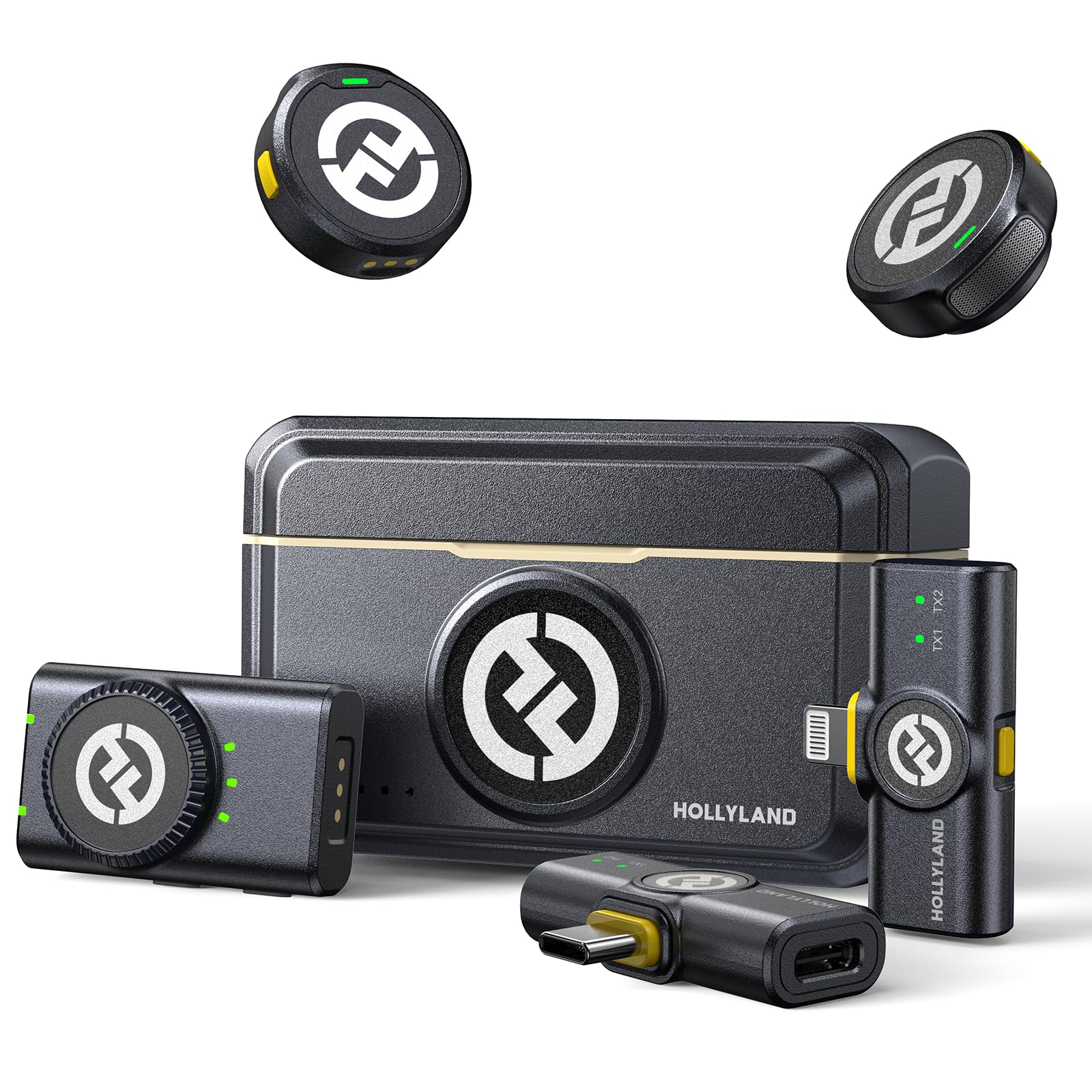 Hollyland「DGP Mobile 2024金賞」「晋遊舎家電批判A評価」 Lark M2 Combo -ワイヤレスマイク-ピンマイク-軽量9g-48Khz/24Bit-Lightingシリーズ/USB Type-C/カメラ対応-300m転送距離-V|湖南オンライン