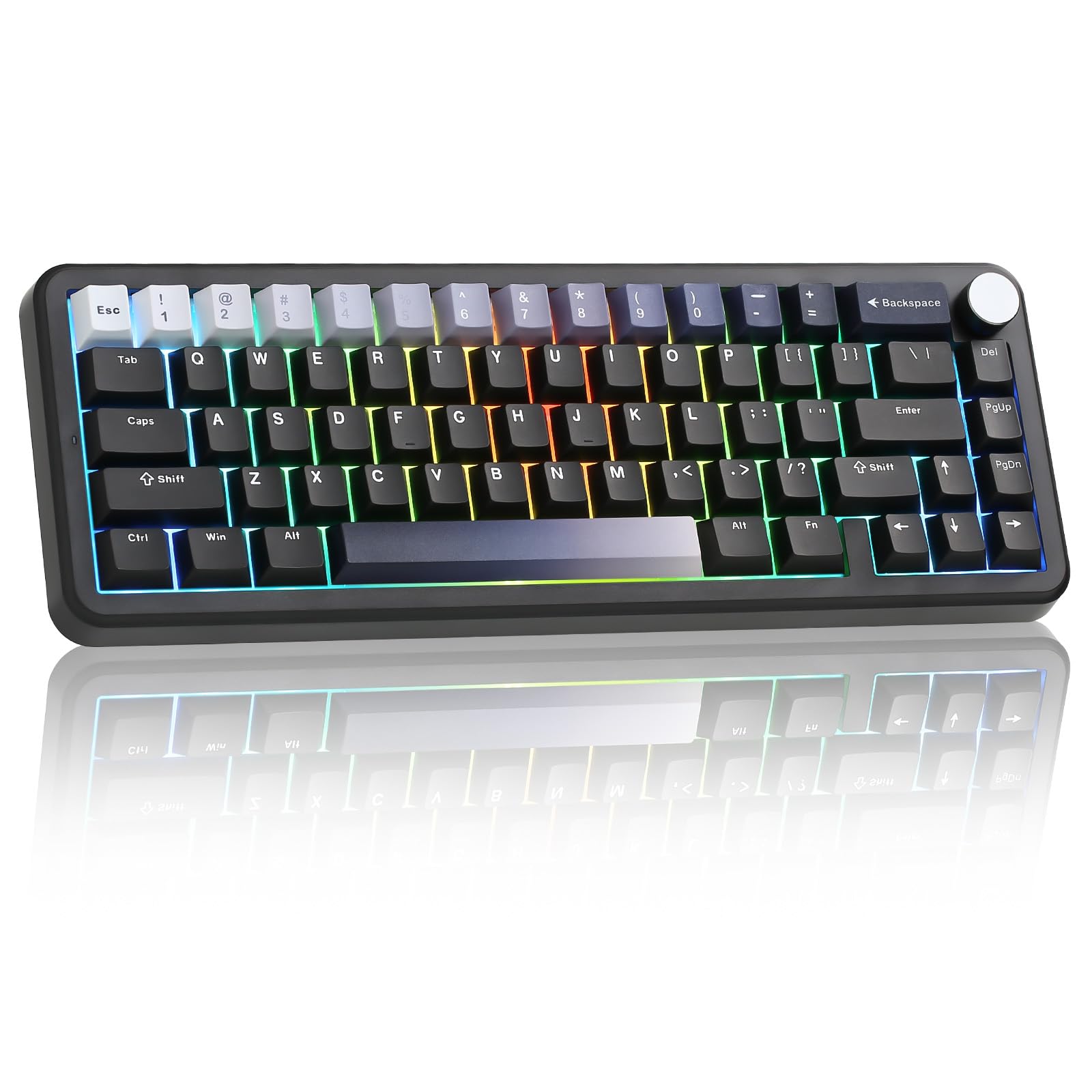 YUNZII B68 65％ ワイヤレスメカニカルキーボード ゲーミングキーボード BT5.0/2.4GHz/有線 ホットスワップ対応 ガスケットキーボード RGBバックライトWin/Mac用 技適認証取得 (ブラック, ミルクリニアV2スイッチ)｜湖南オンライン 7,917円