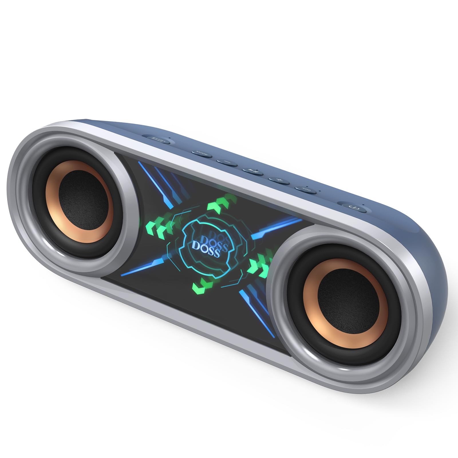 DOSS SoundBox Pro+ P400 Bluetoothスピーカー 50W 重低音 ワイヤレス ポータブル 小型 ブルートゥース スピーカー【26時間再生/ワイヤレスステレオ対応/クールファントムミラーライト搭載/IPX5 防水/マイク内蔵/Au