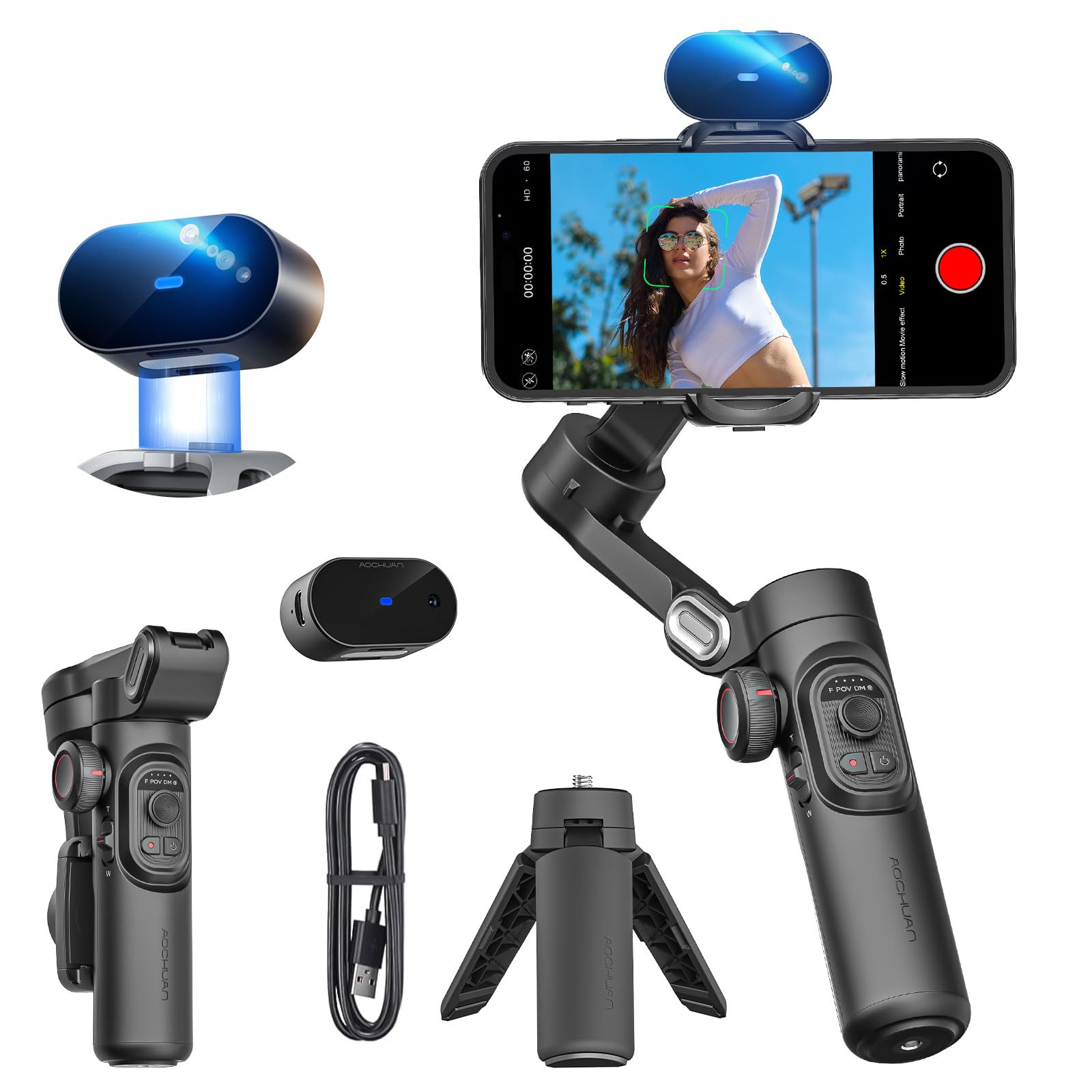 スマホ用AI版3軸ジンバルスタビライザー AIトラッキングiPhone&Android対応スマートフォンスタビライザー(Smart XE AI)|湖南オンライン